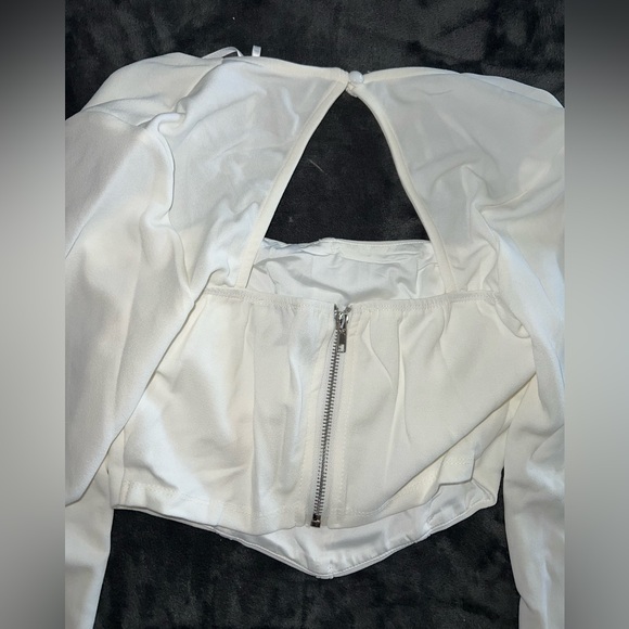 Princess Polly Loftus Long Sleeve Top in White Size 4 - Picture 10 of 11